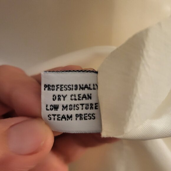VTG Dumas Womens Ivory 100% Wool One Button Blazer Jacket Petite size 4 Preppy - Picture 6 of 12